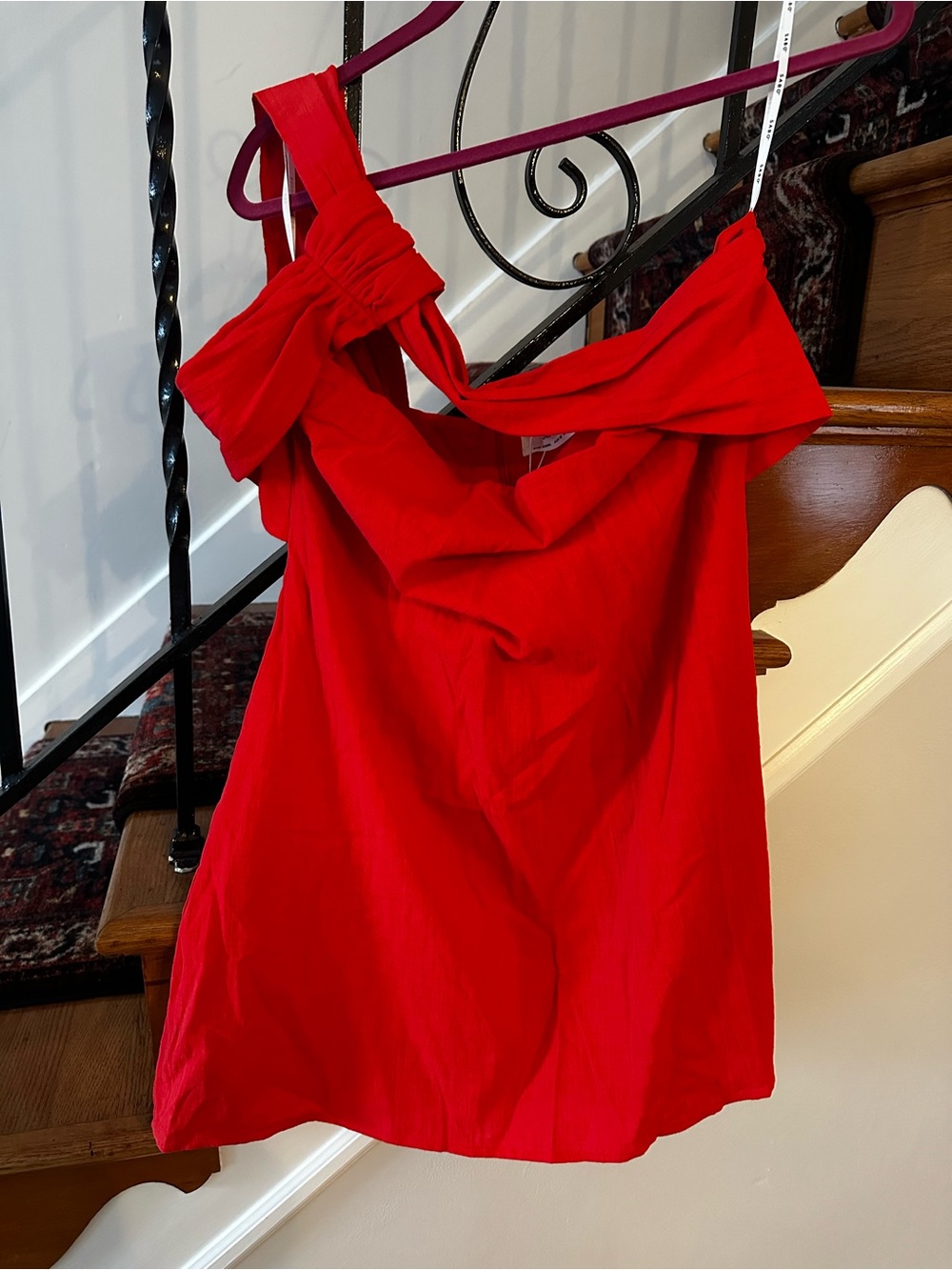 Red One-Shoulder Mini Dress - Picture 2 of 7